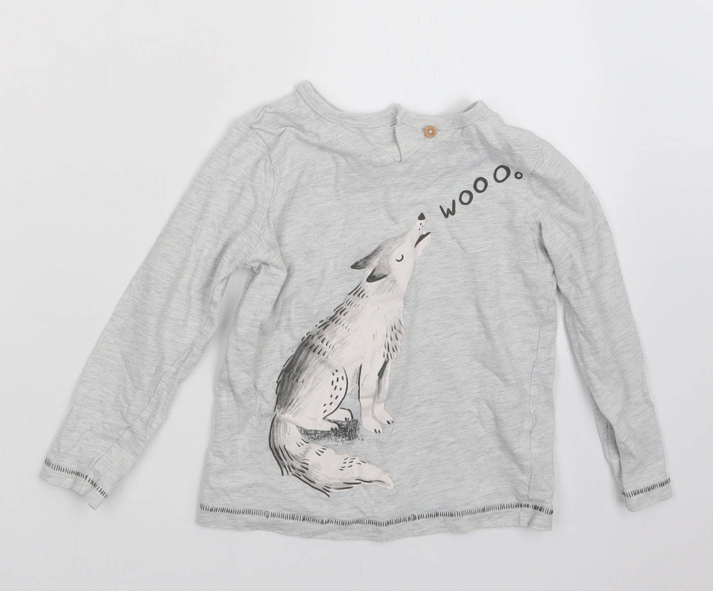TU Boys Grey   Basic T-Shirt Size 3-4 Years  - Wolf