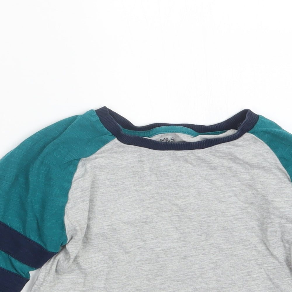 Marks and Spencer Boys Grey   Basic T-Shirt Size 3-4 Years