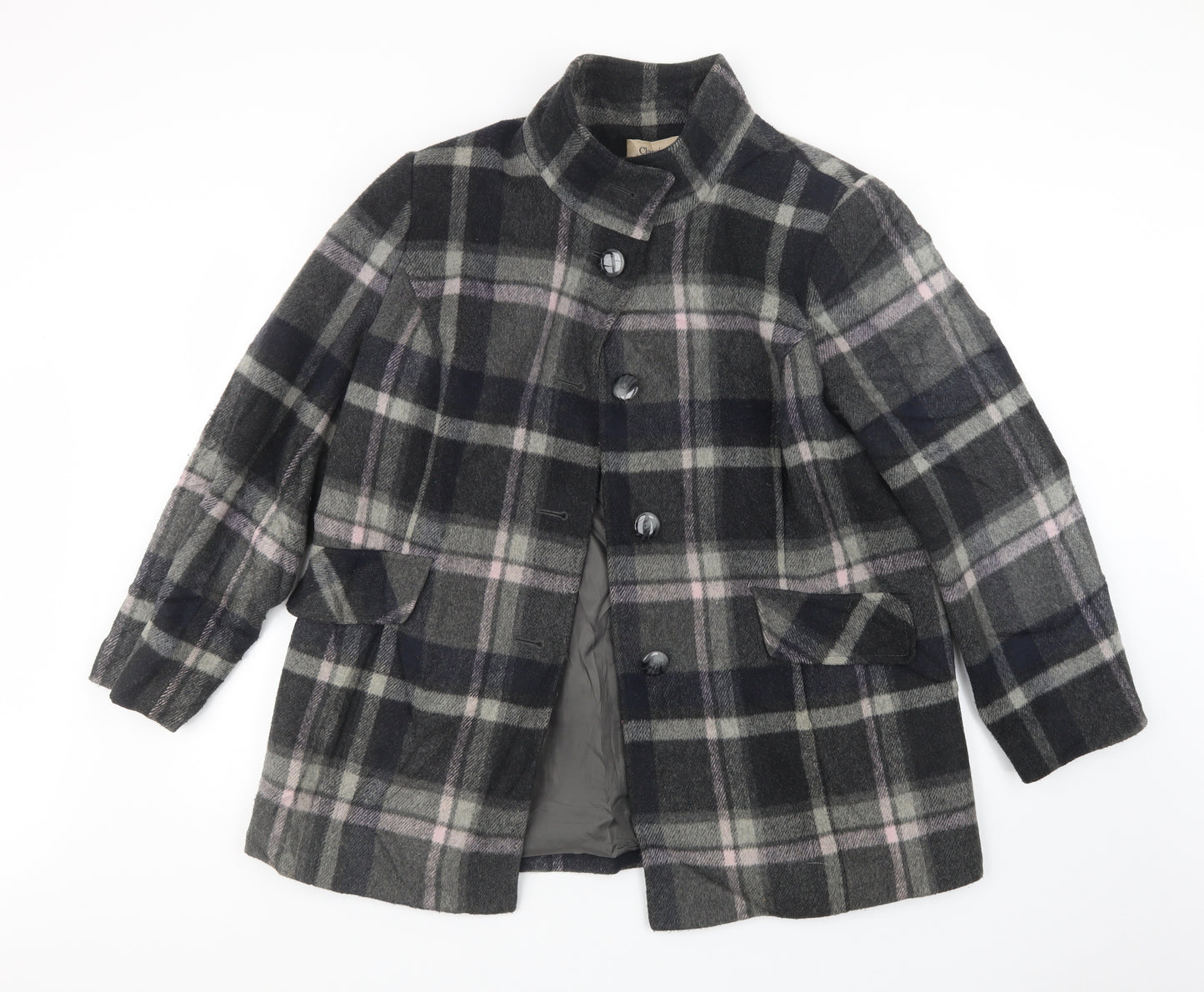 Marks and Spencer Womens Black Check  Jacket Coat Size 18