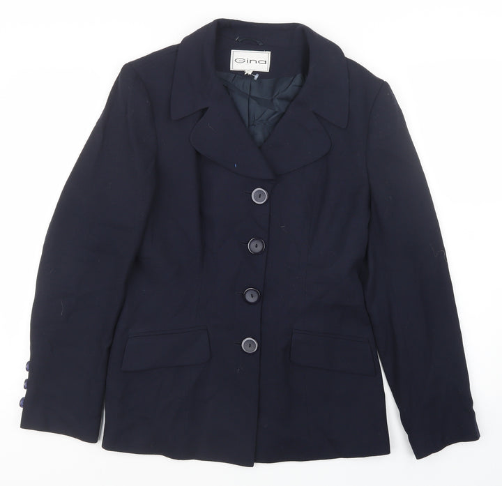 Gina Womens Blue Jacket Size 14
