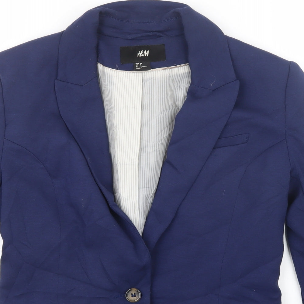 H&M Womens Blue   Jacket Blazer Size 8