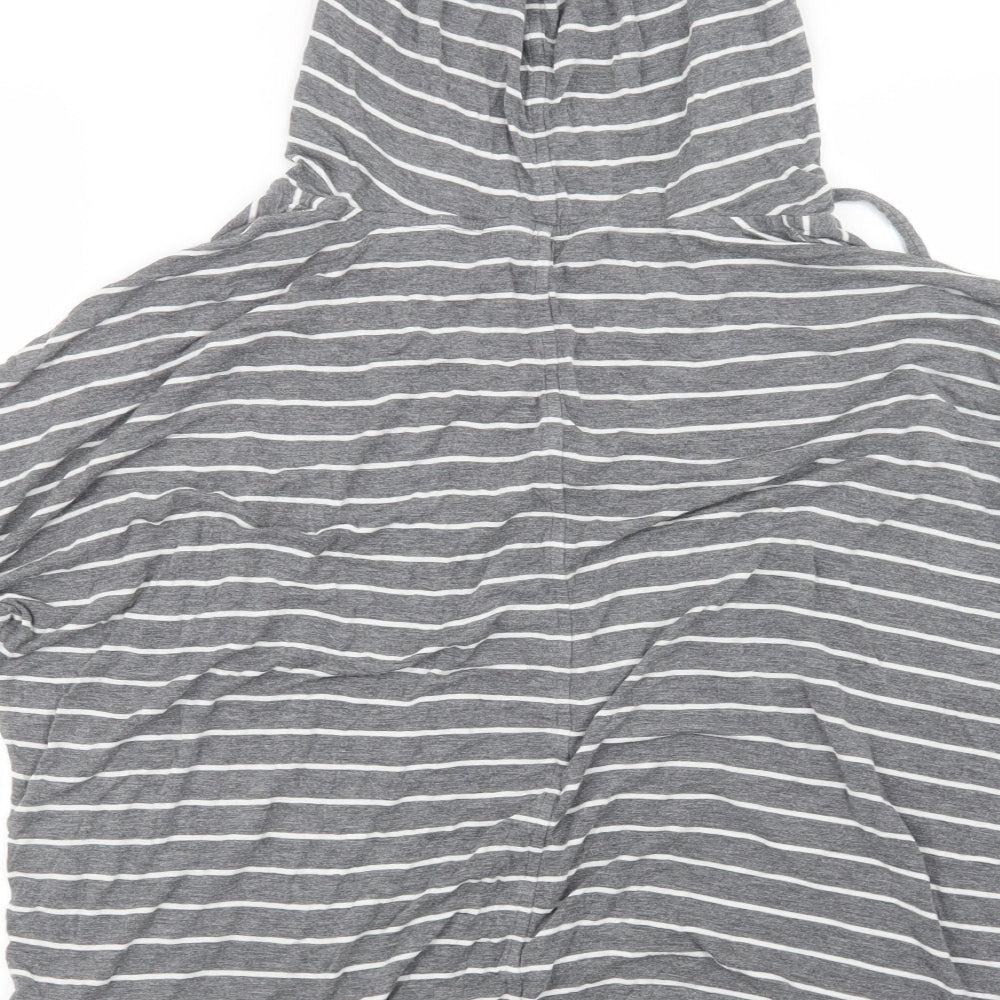 Jasper Conran Womens Grey Striped  Basic T-Shirt Size 12
