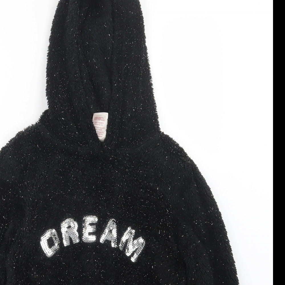 Peacocks Girls Black   Pullover Hoodie Size 12-13 Years