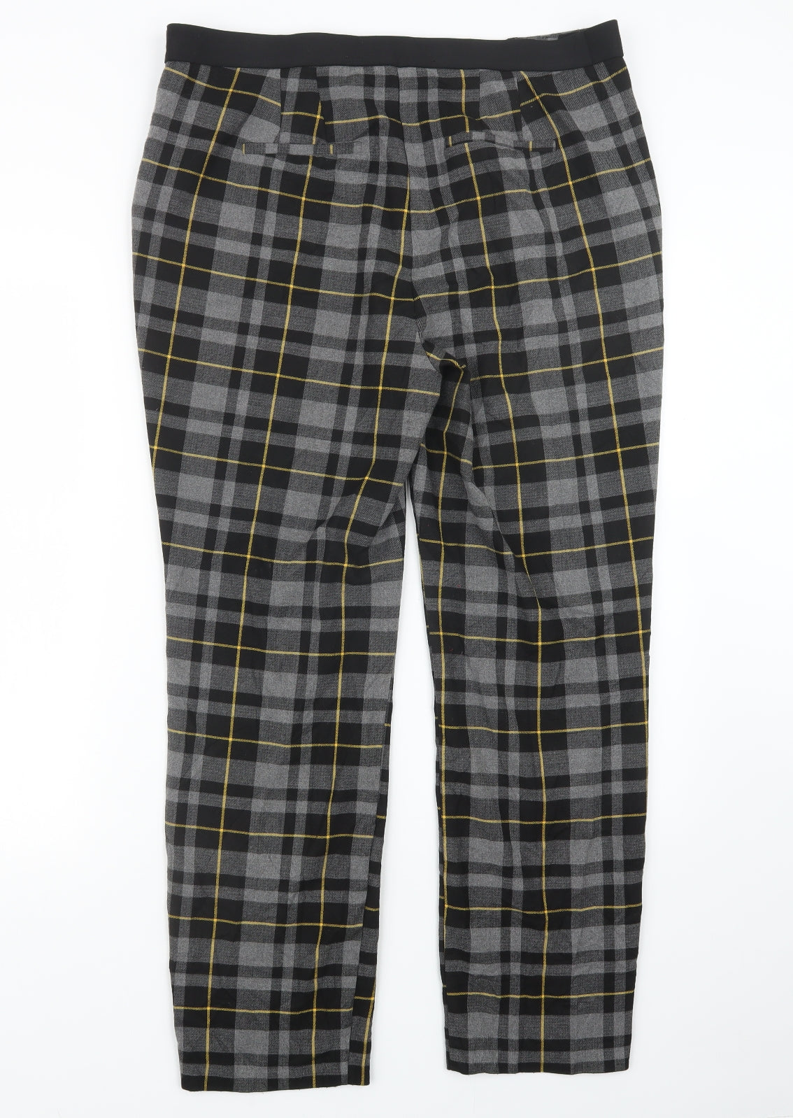 Capsule Womens Grey Check  Trousers  Size 16 L28 in
