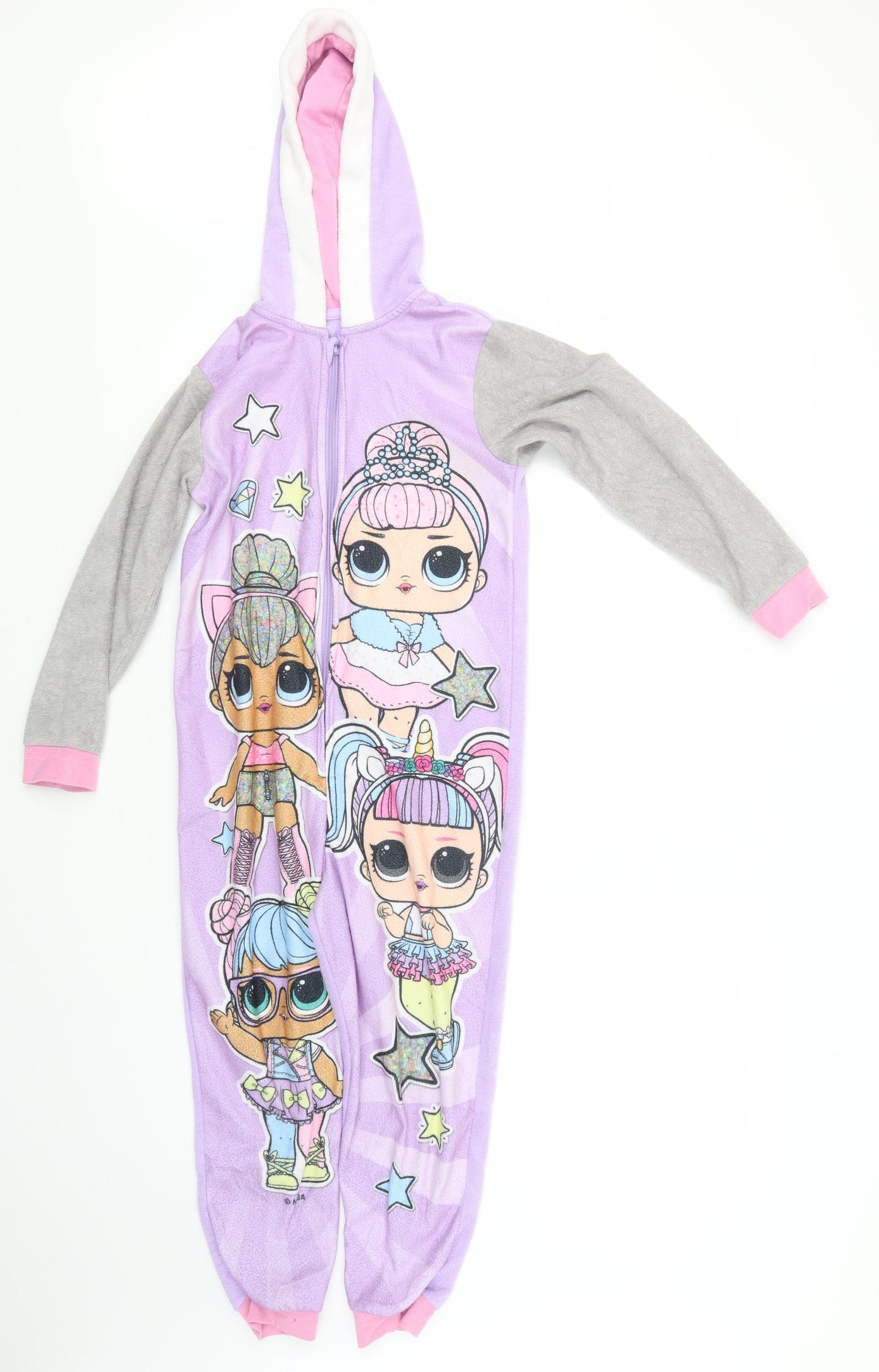 George Girls Purple Geometric  Top One Piece Size 8-9 Years