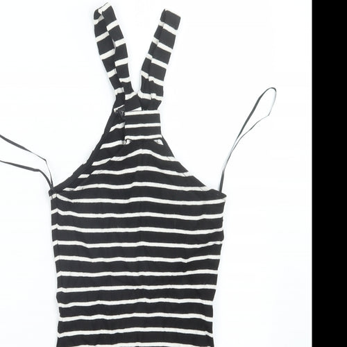 Topshop Womens Black Striped  Mini  Size 4
