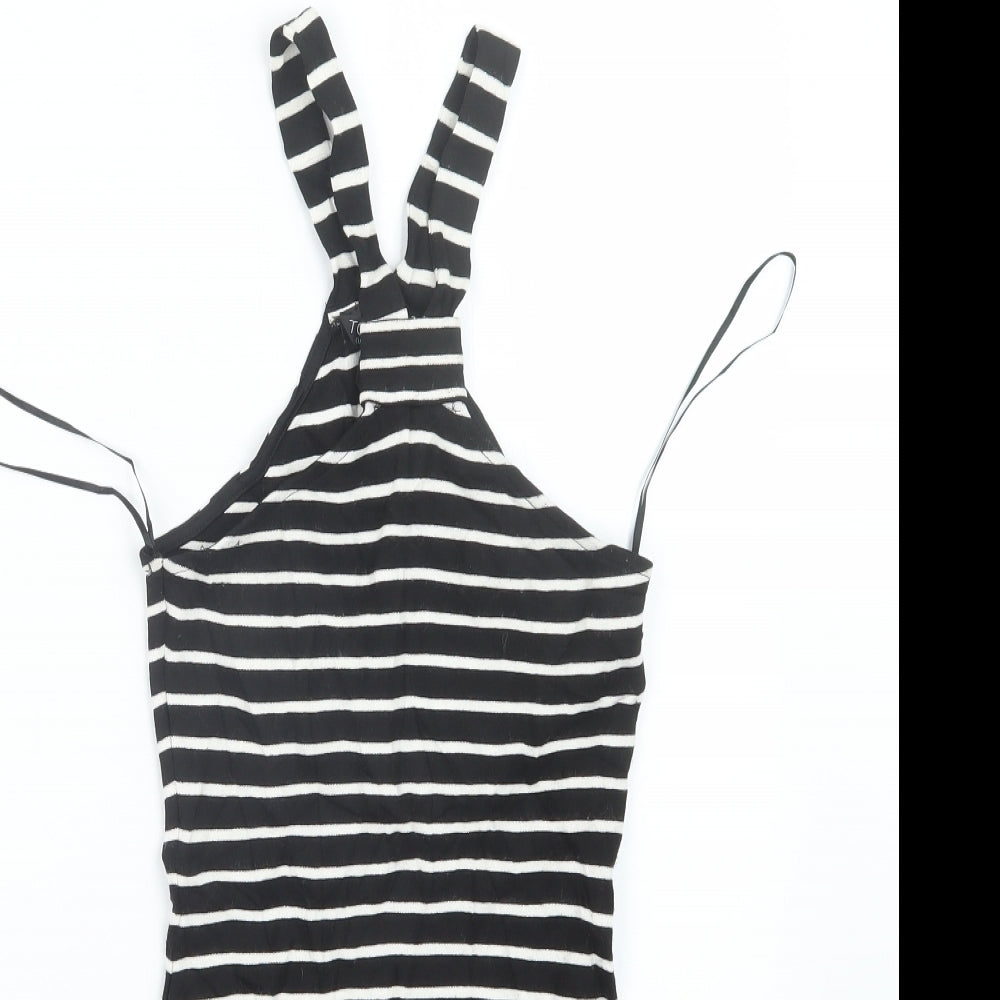 Topshop Womens Black Striped  Mini  Size 4