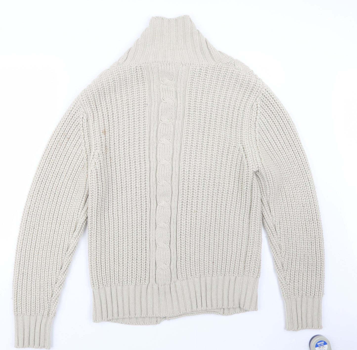 Lambretta Mens Beige  Knit Cardigan Jumper Size L