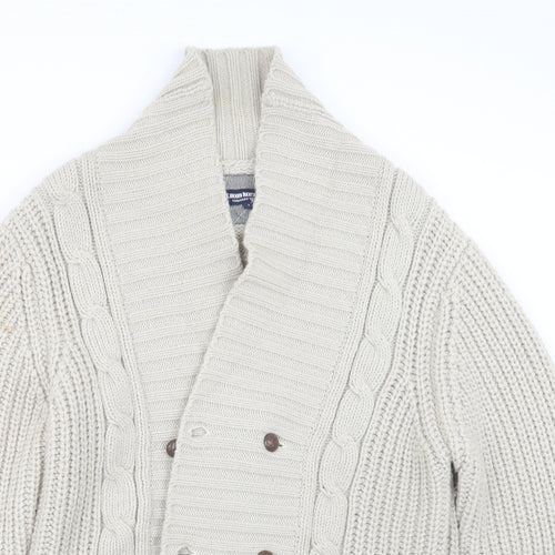 Lambretta Mens Beige  Knit Cardigan Jumper Size L