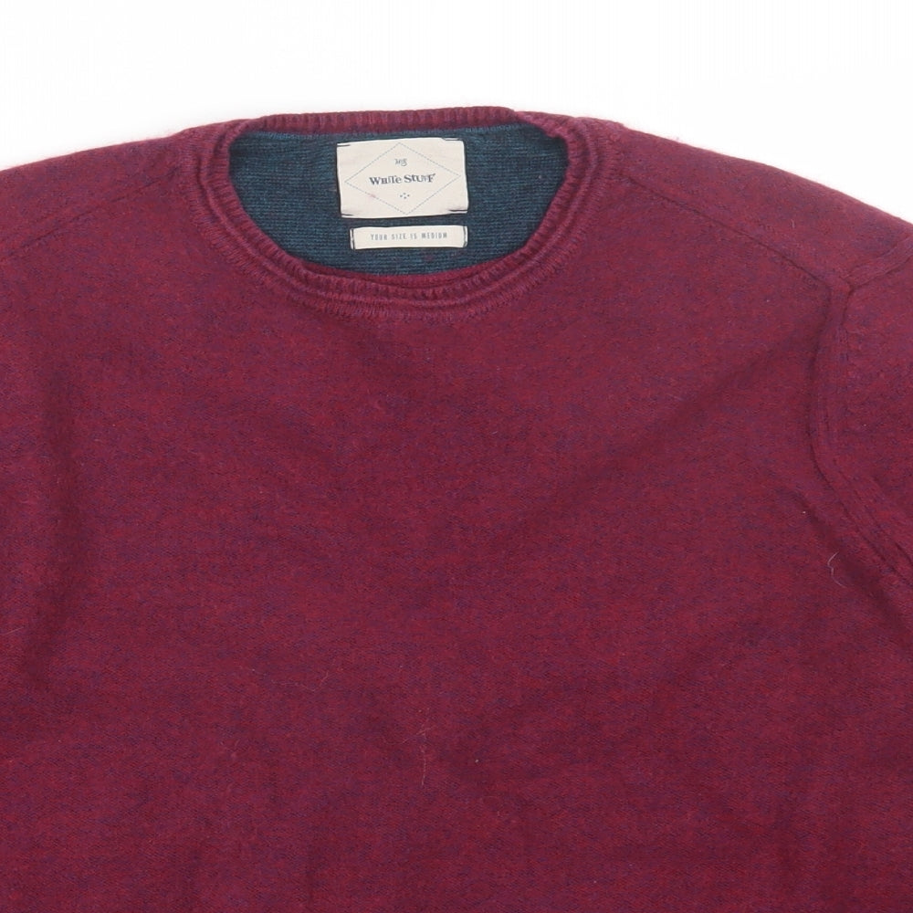White Stuff Mens Purple  Knit Pullover Jumper Size M