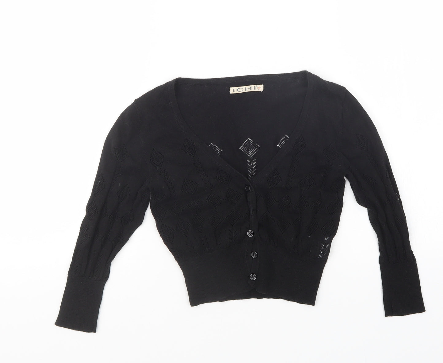 ICHI Womens Black  Knit Cape Jumper Size XS