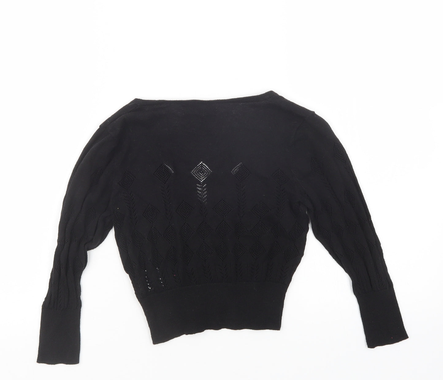 ICHI Womens Black  Knit Cape Jumper Size XS
