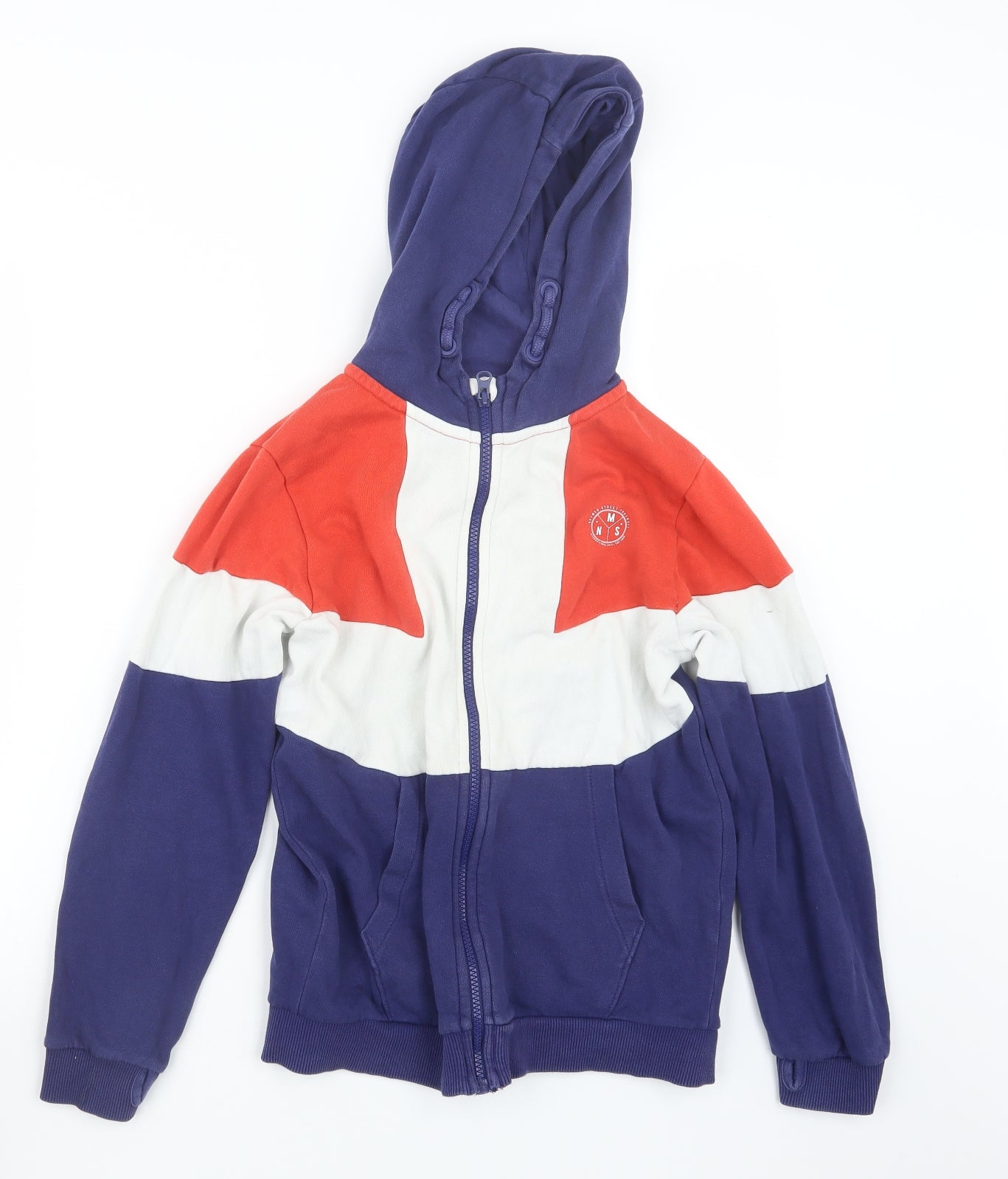 Nutmeg Boys Blue   Full Zip Hoodie Size 10-11 Years