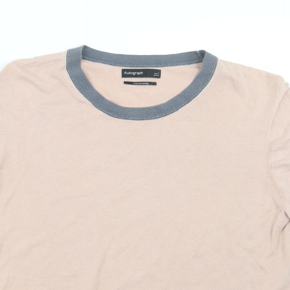 Autograph Mens Pink    T-Shirt Size L
