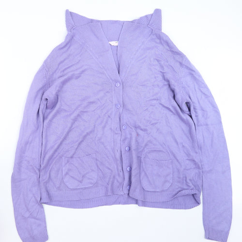 Julipa Womens Purple  Knit Cardigan Jumper Size 12