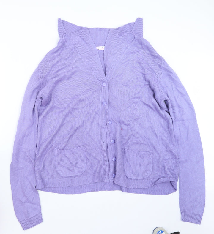 Julipa Womens Purple  Knit Cardigan Jumper Size 12