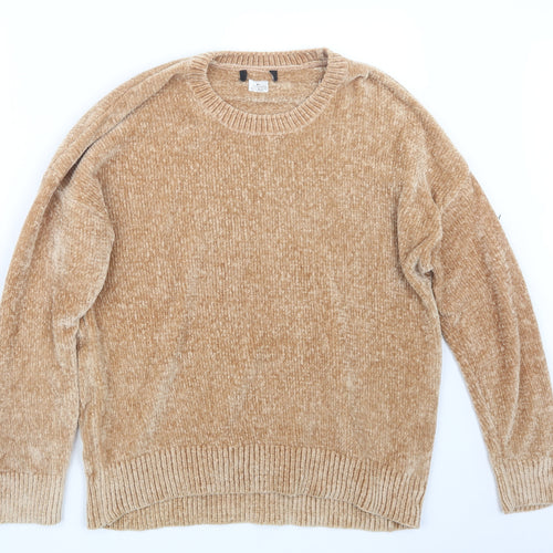 Preworn Womens Beige  Velour Pullover Jumper Size XL