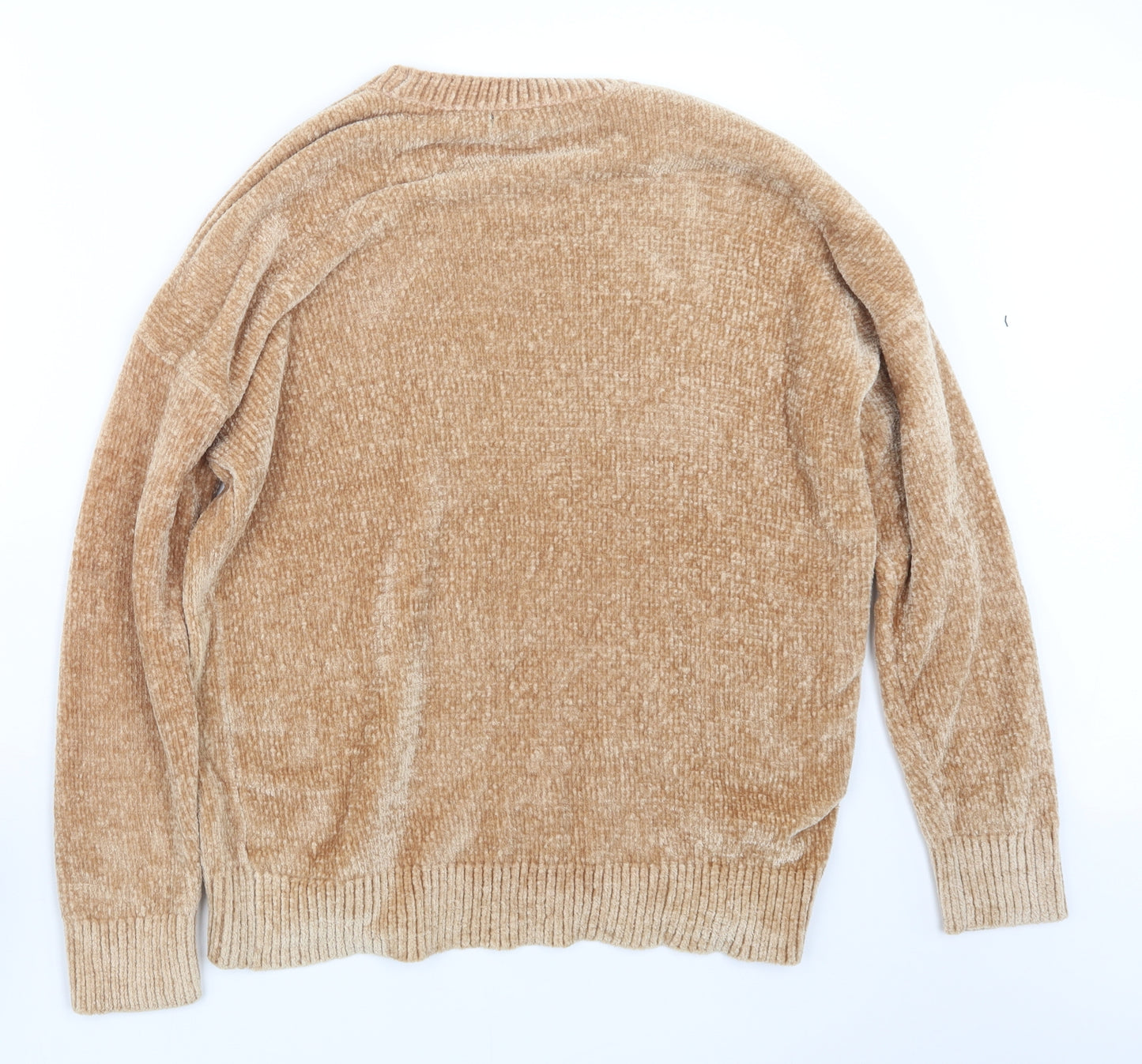 Preworn Womens Beige  Velour Pullover Jumper Size XL