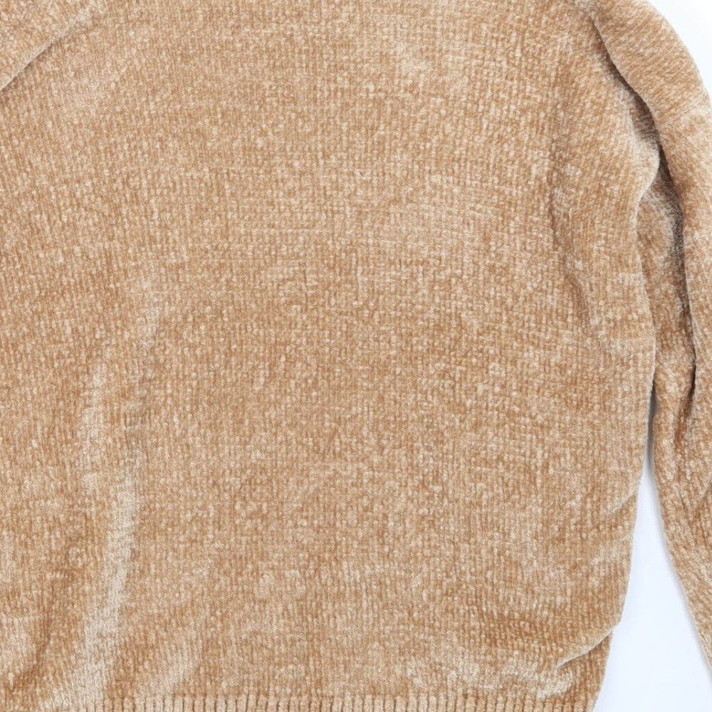Preworn Womens Beige  Velour Pullover Jumper Size XL