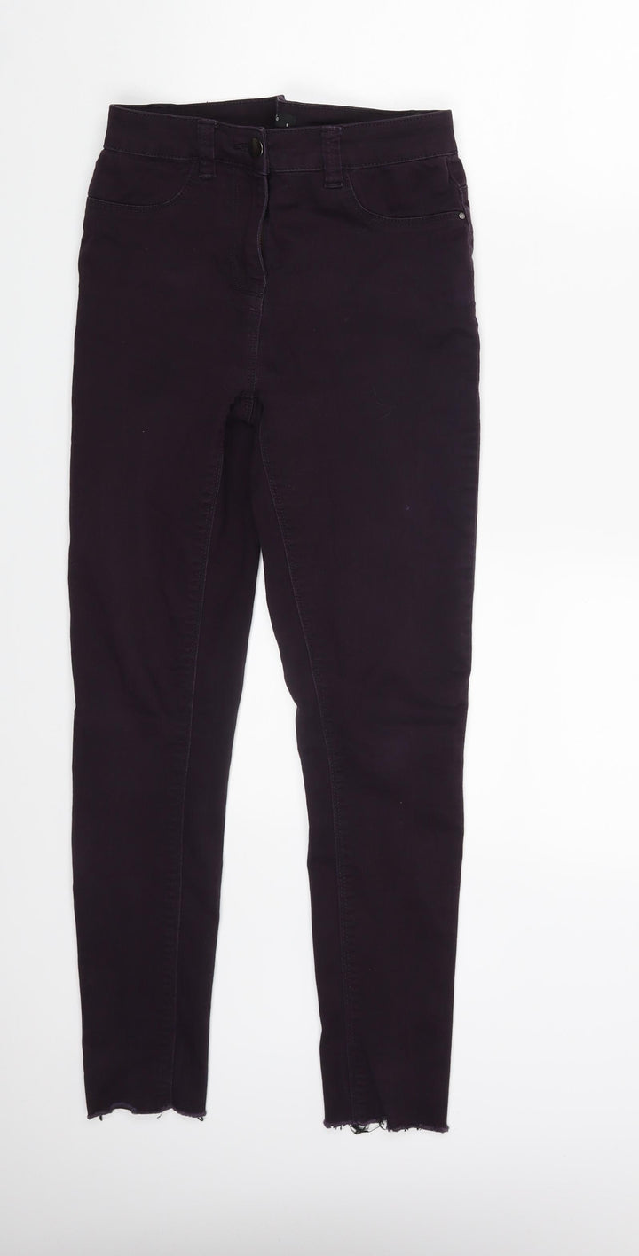 M&Co Womens Purple Denim Skinny Jeans Size 8 L26 in