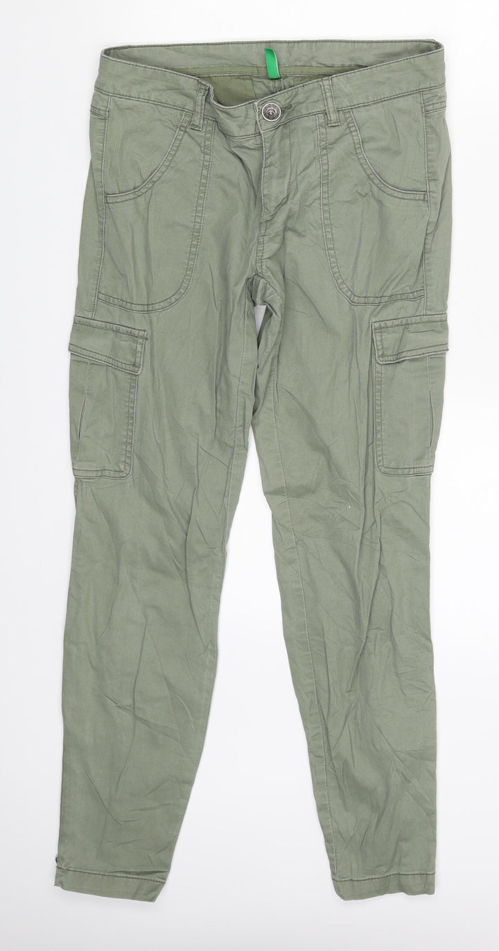 United Colors of Benetton Womens Green Denim Skinny Jeans Size 10 L27 in