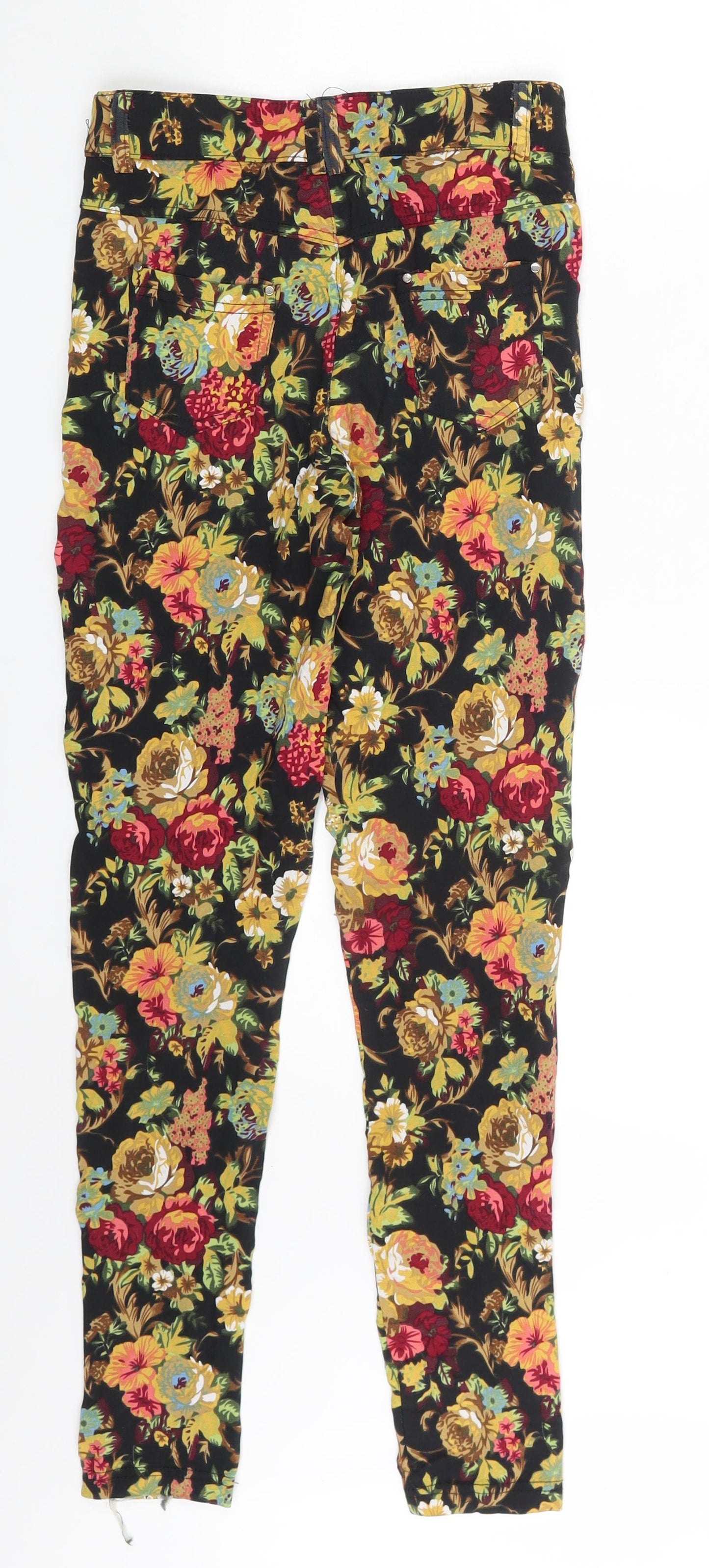 Black & Fish Womens Multicoloured Floral Denim Skinny Jeans Size S L26 in