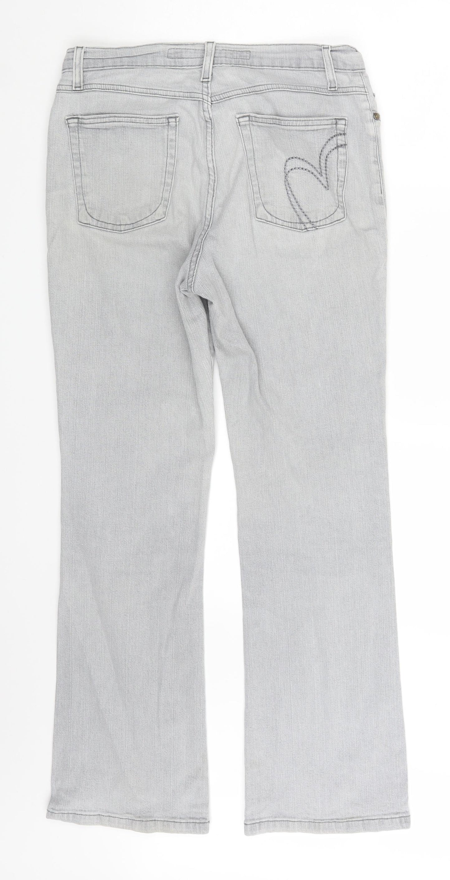 Per Una Womens Grey  Denim Bootcut Jeans Size 14 L29 in