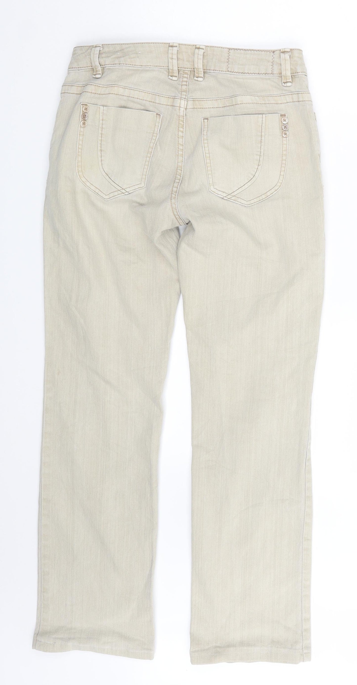 Street One Womens Beige  Denim Straight Jeans Size 32 in L28 in
