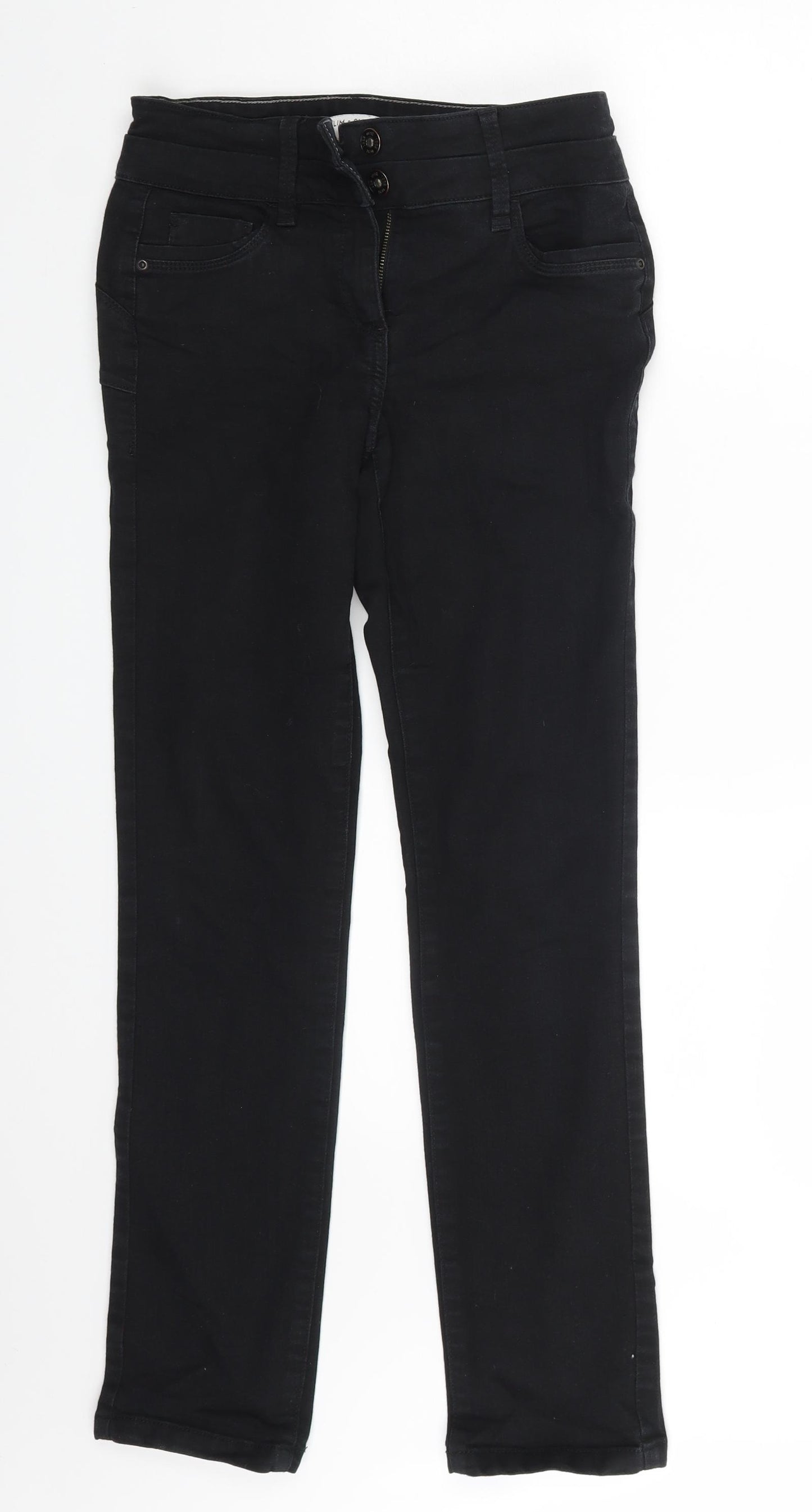 NEXT Womens Black  Denim Straight Jeans Size 8 L29 in