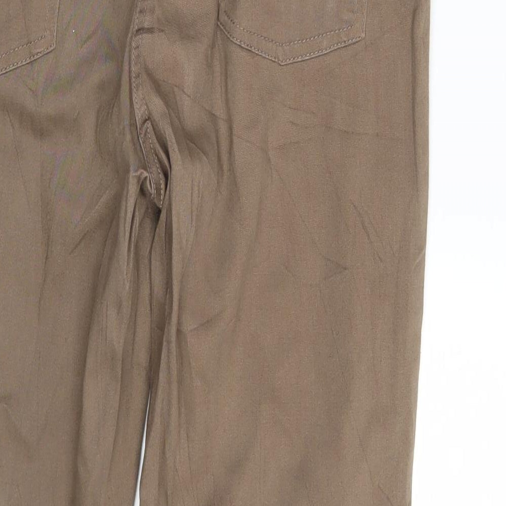 Preworn Womens Brown  Denim Straight Jeans Size 14 L27 in