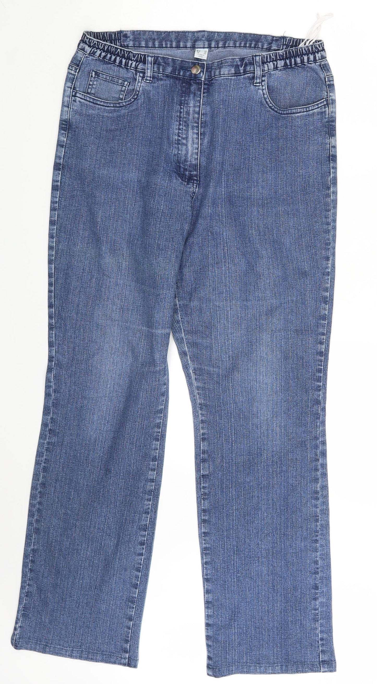 Preworn Womens Blue  Denim Straight Jeans Size 18 L30 in