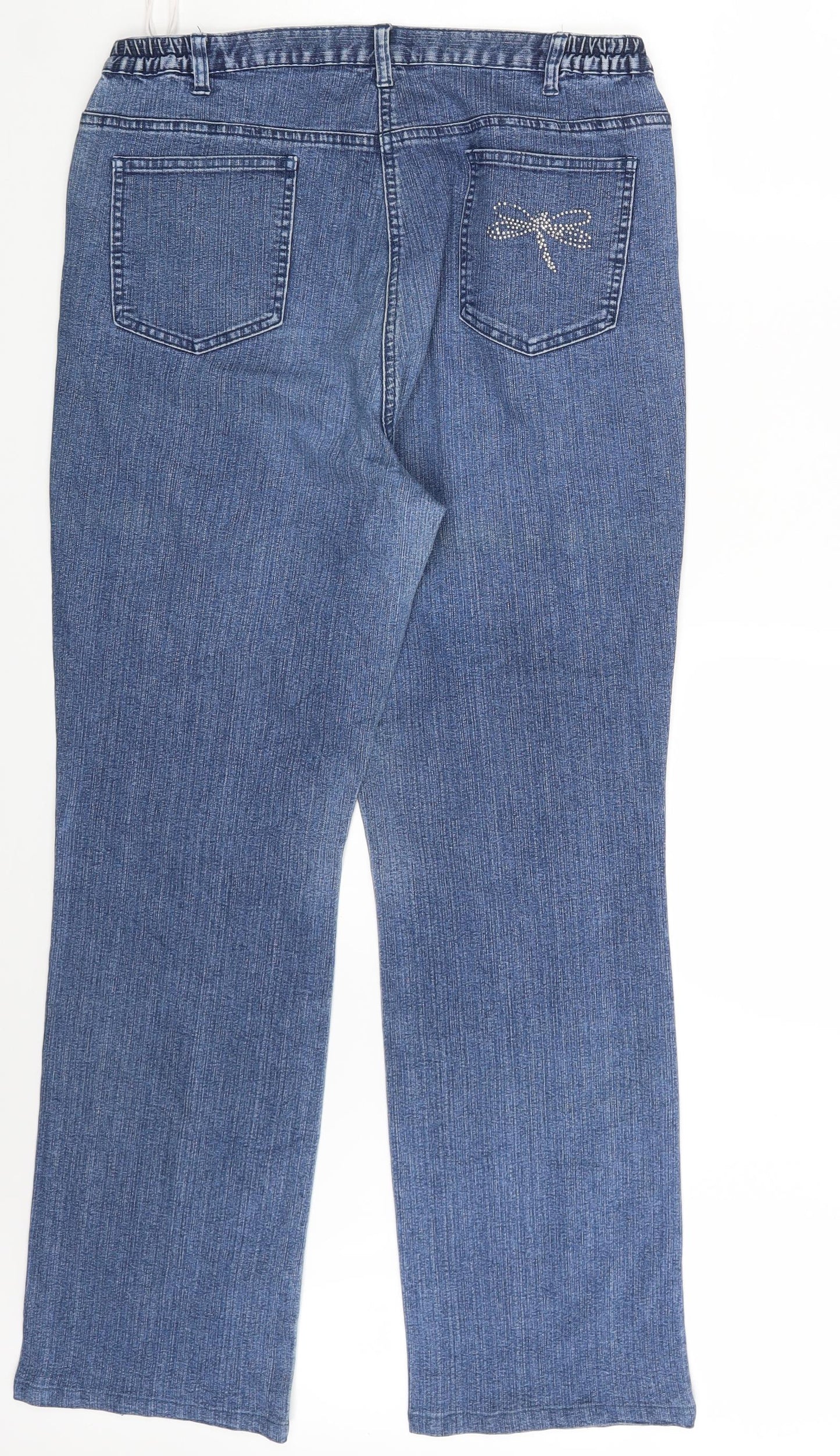 Preworn Womens Blue  Denim Straight Jeans Size 18 L30 in