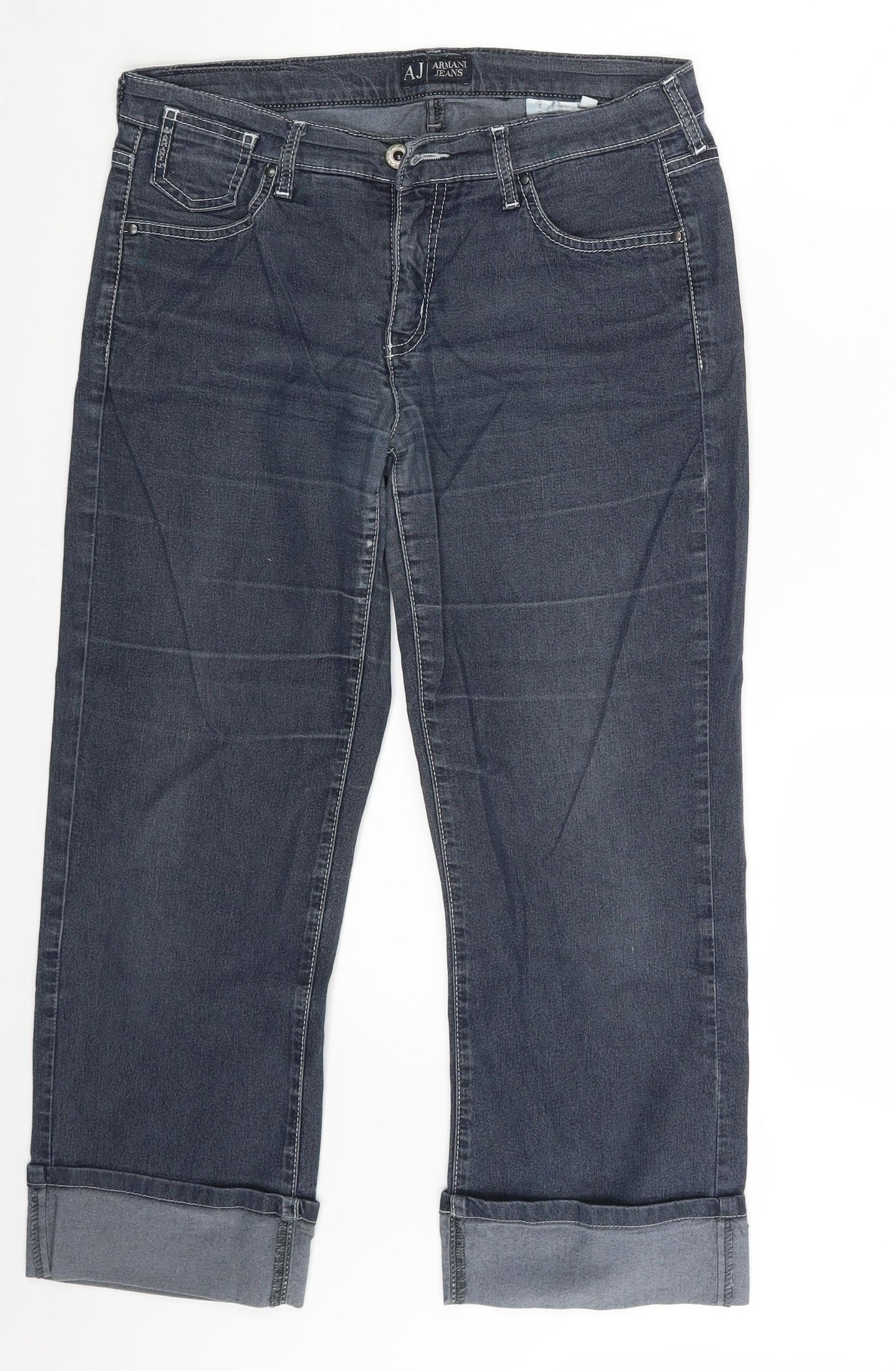 Armani Jeans Womens Blue  Denim Cropped Jeans Size 29 in L23 in