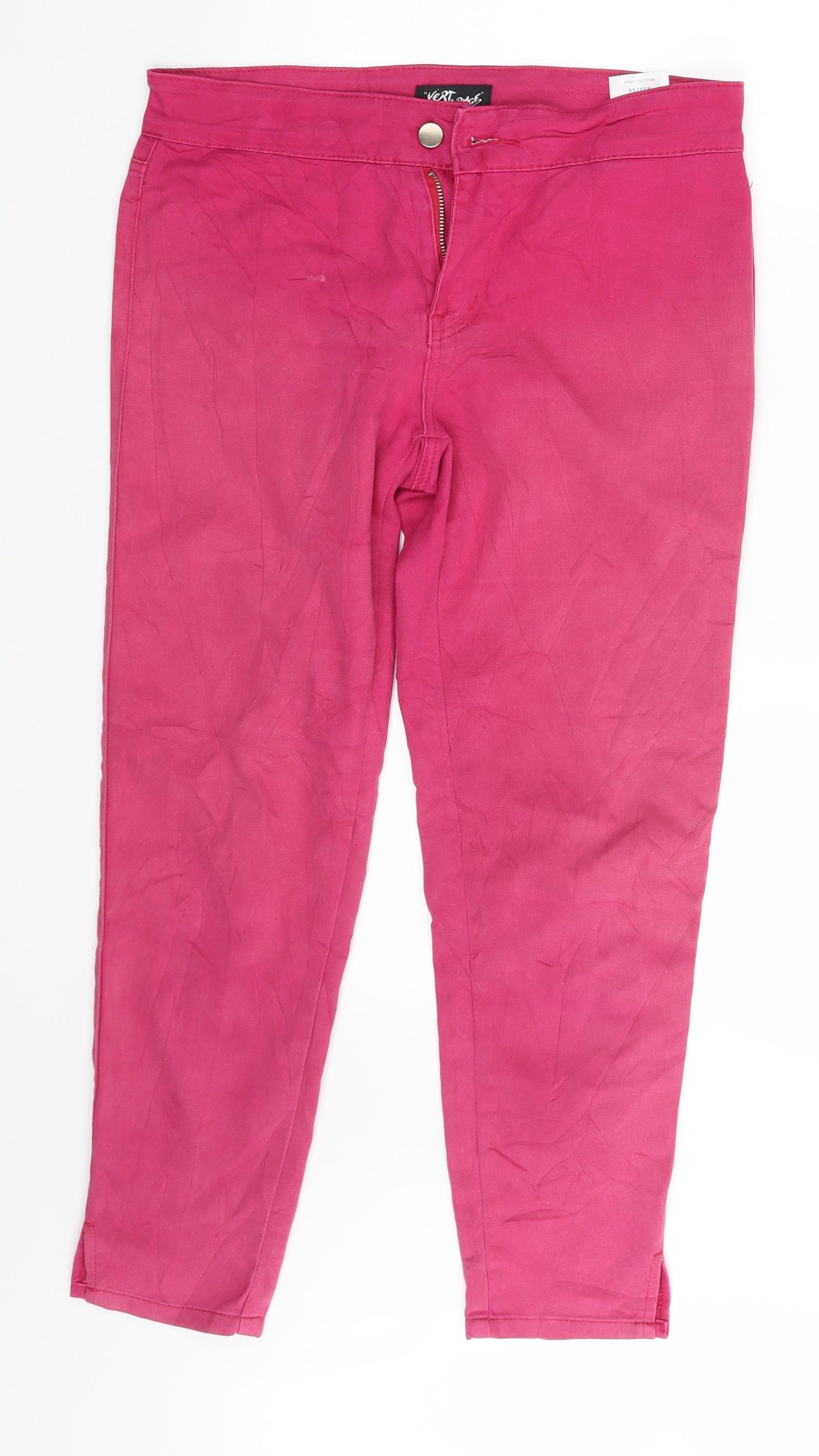 Vert de Womens Pink  Denim Capri Trousers Size M L25 in