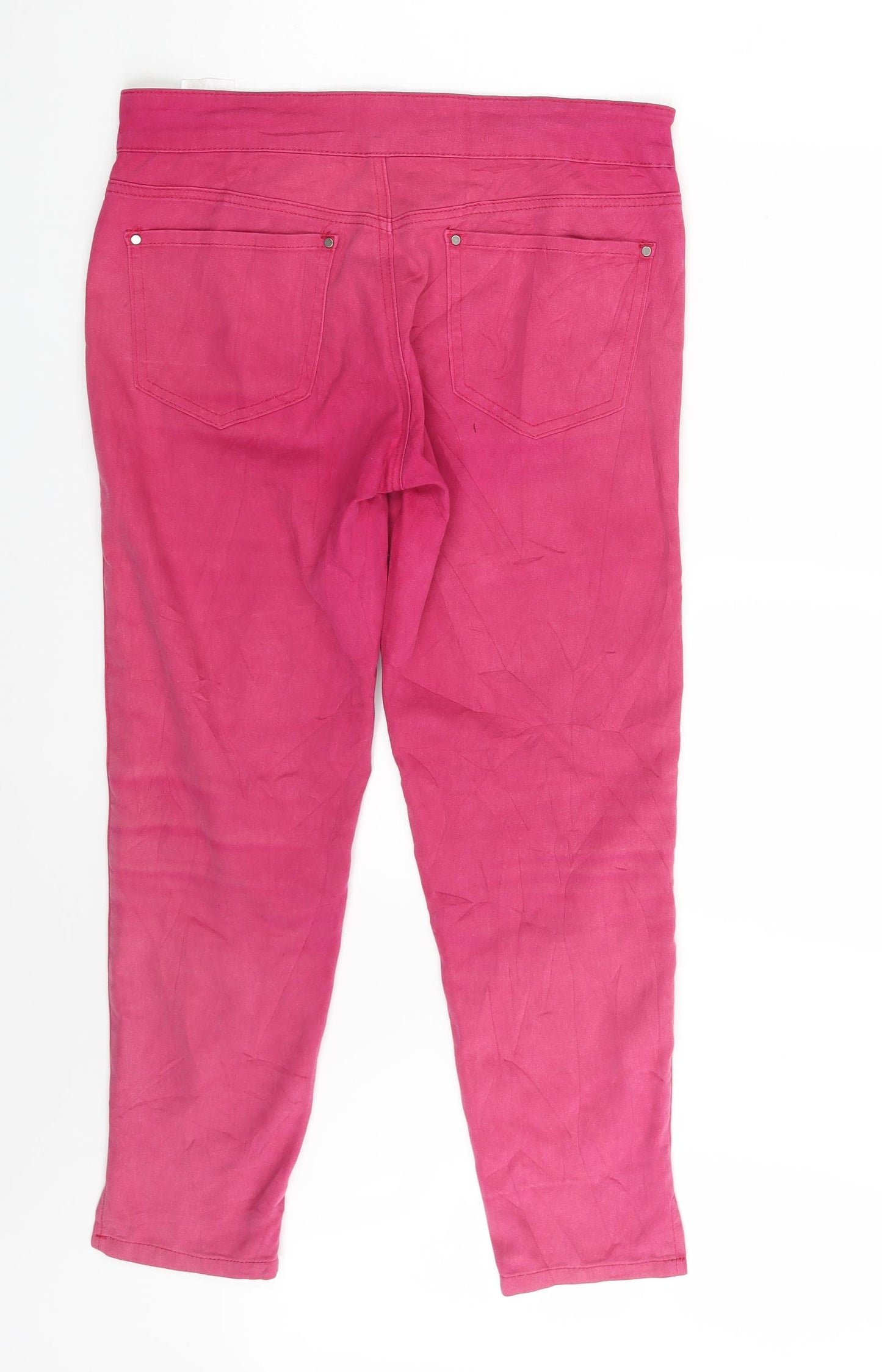 Vert de Womens Pink  Denim Capri Trousers Size M L25 in