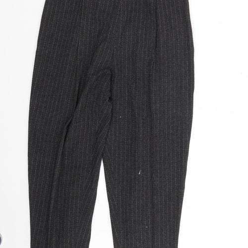 BHS Womens Grey Striped  Chino Trousers Size 16 L27 in