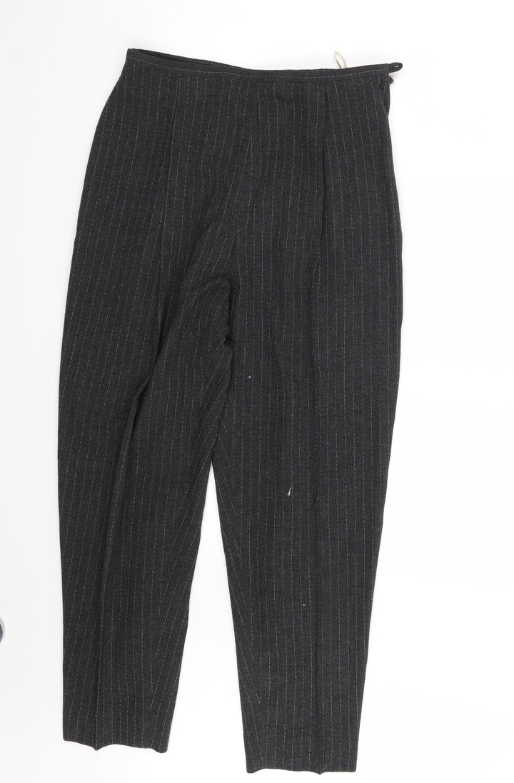BHS Womens Grey Striped Chino Trousers Size 16 L27 in