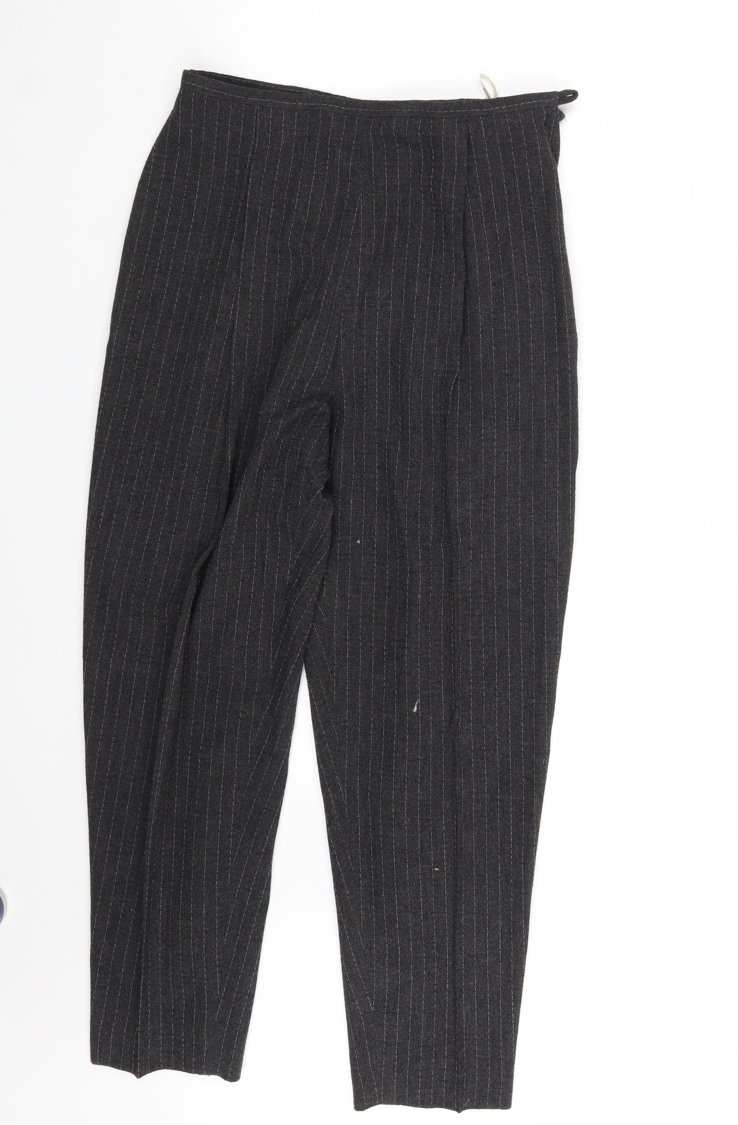 BHS Womens Grey Striped  Chino Trousers Size 16 L27 in
