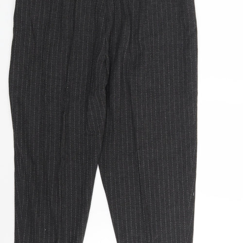 BHS Womens Grey Striped  Chino Trousers Size 16 L27 in