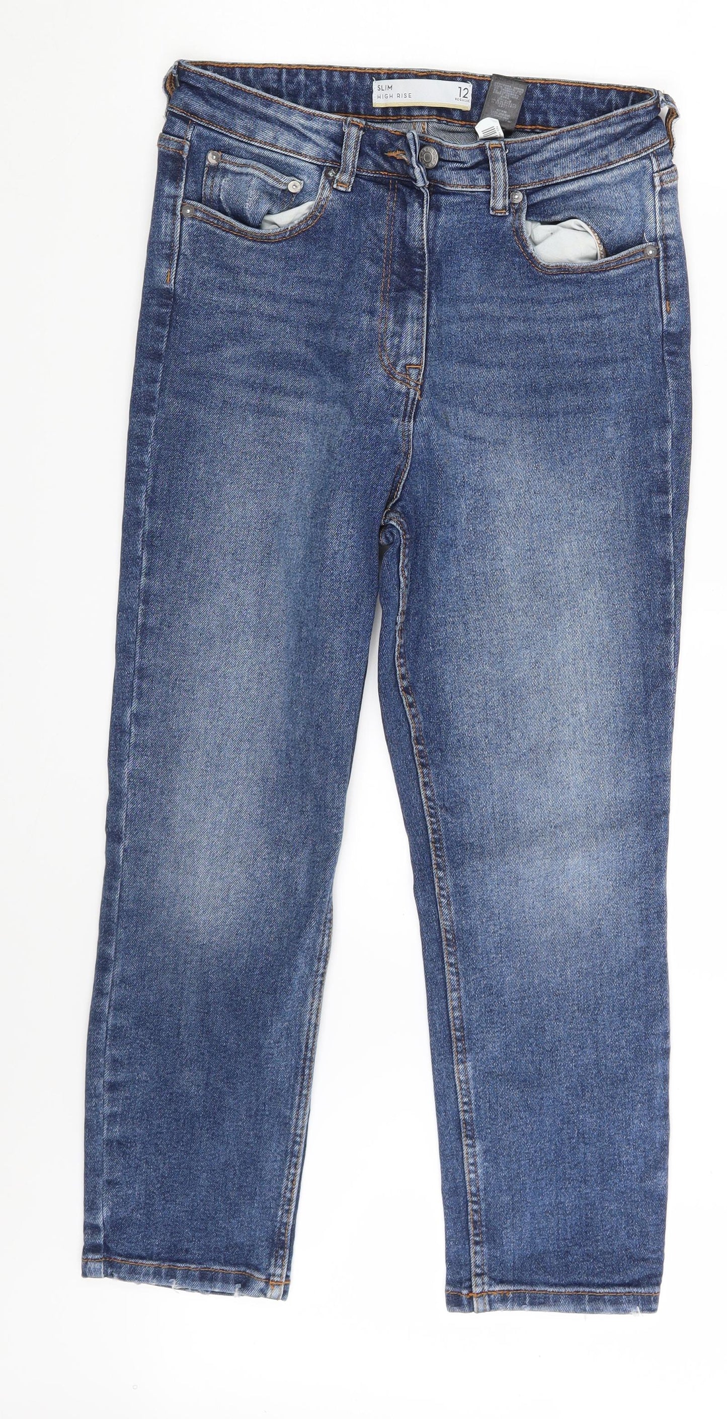 NEXT Womens Blue  Denim Cropped Jeans Size 12 L24 in
