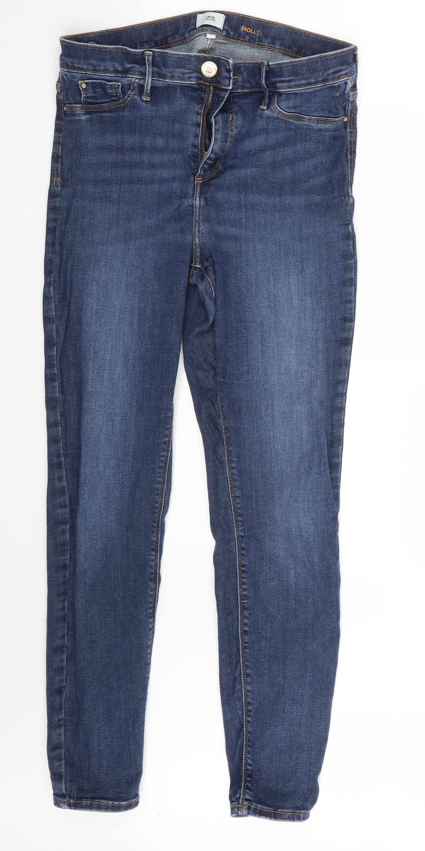 River Island Womens Blue  Denim Skinny Jeans Size 14 L28 in