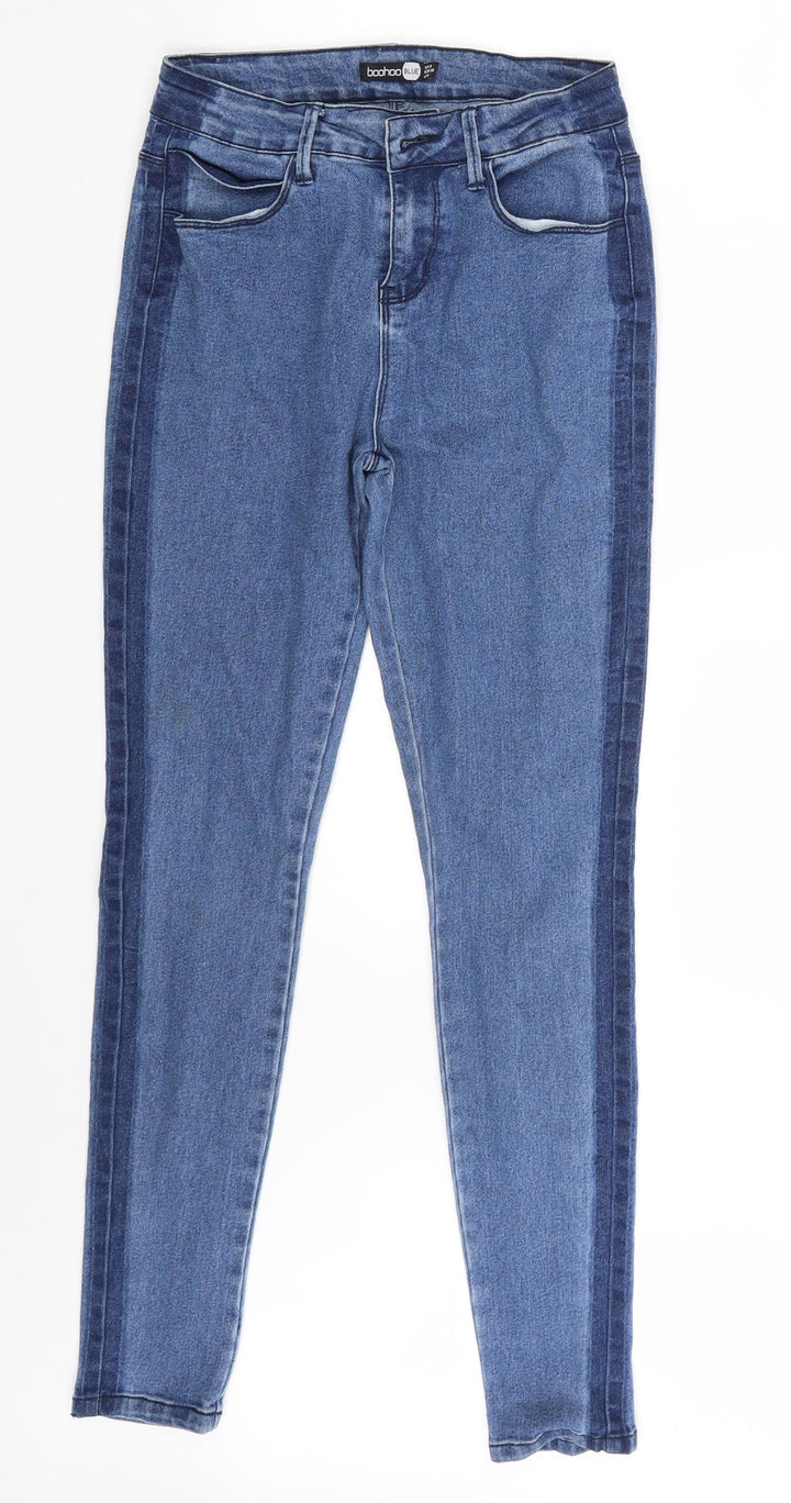 Boohoo Womens Blue Denim Skinny Jeans Size 8 L29 in