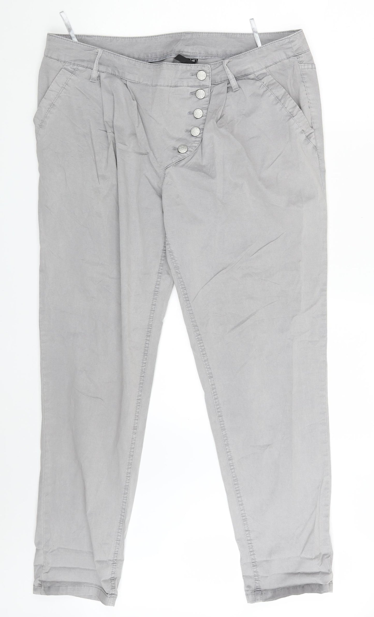 Rainbow Womens Grey  Denim Chino Trousers Size 18 L29 in