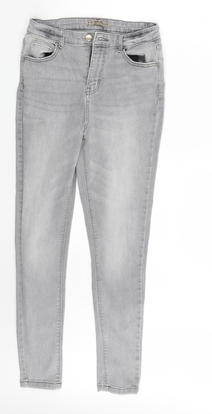 Denim Co. Womens Grey Denim Skinny Jeans Size 14 L27 in