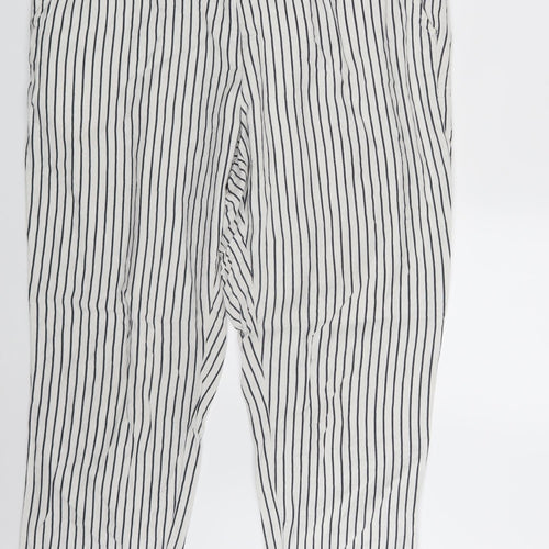 Takko Fashion Womens White Striped  Sweatpants Trousers Size 36 in L29 in