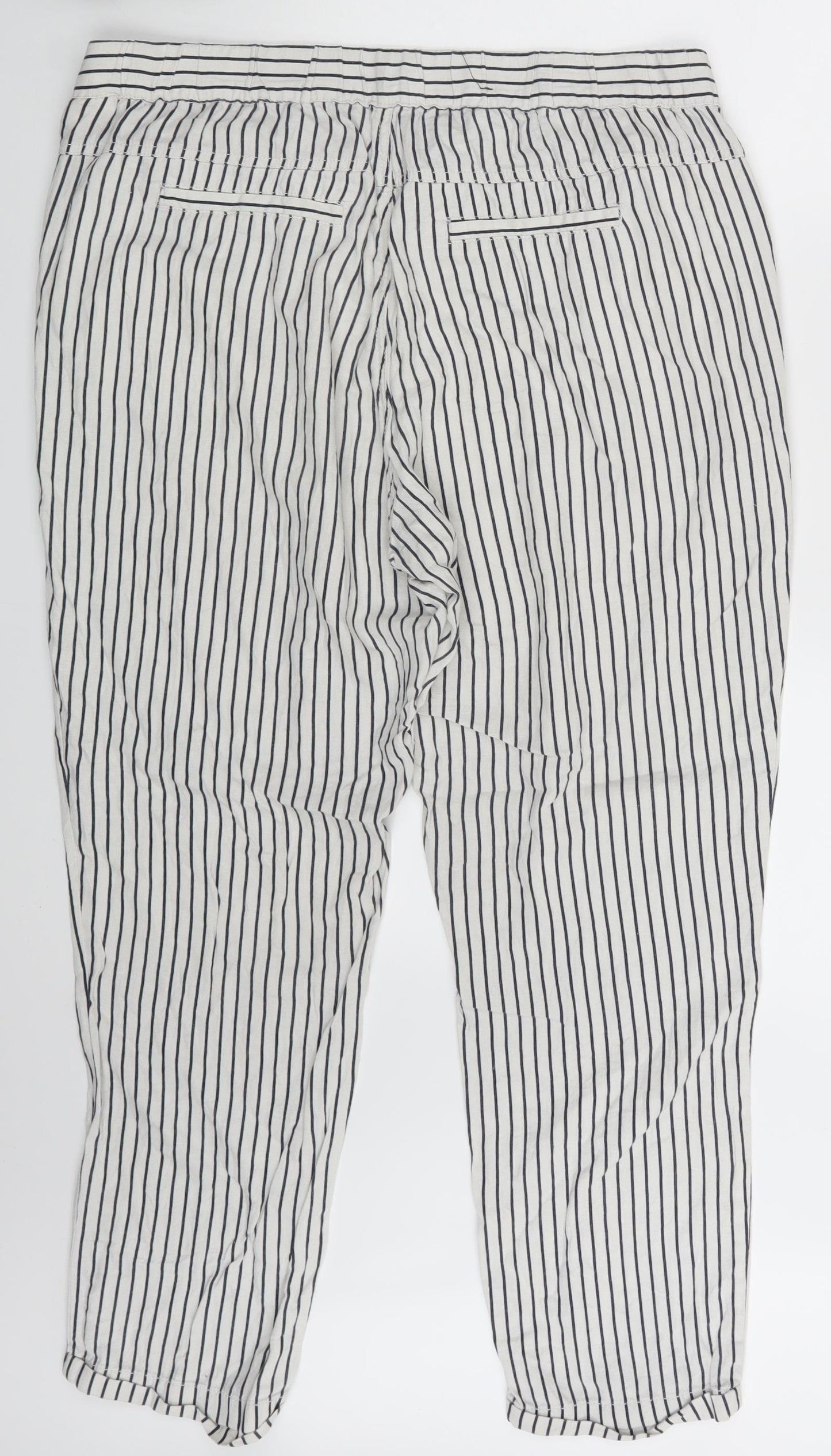 Takko Fashion Womens White Striped  Sweatpants Trousers Size 36 in L29 in