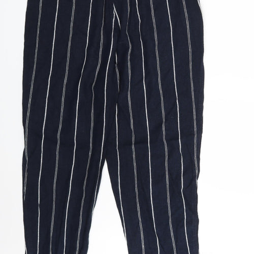 F&F Womens Blue Striped  Sweatpants Trousers Size 12 L27 in
