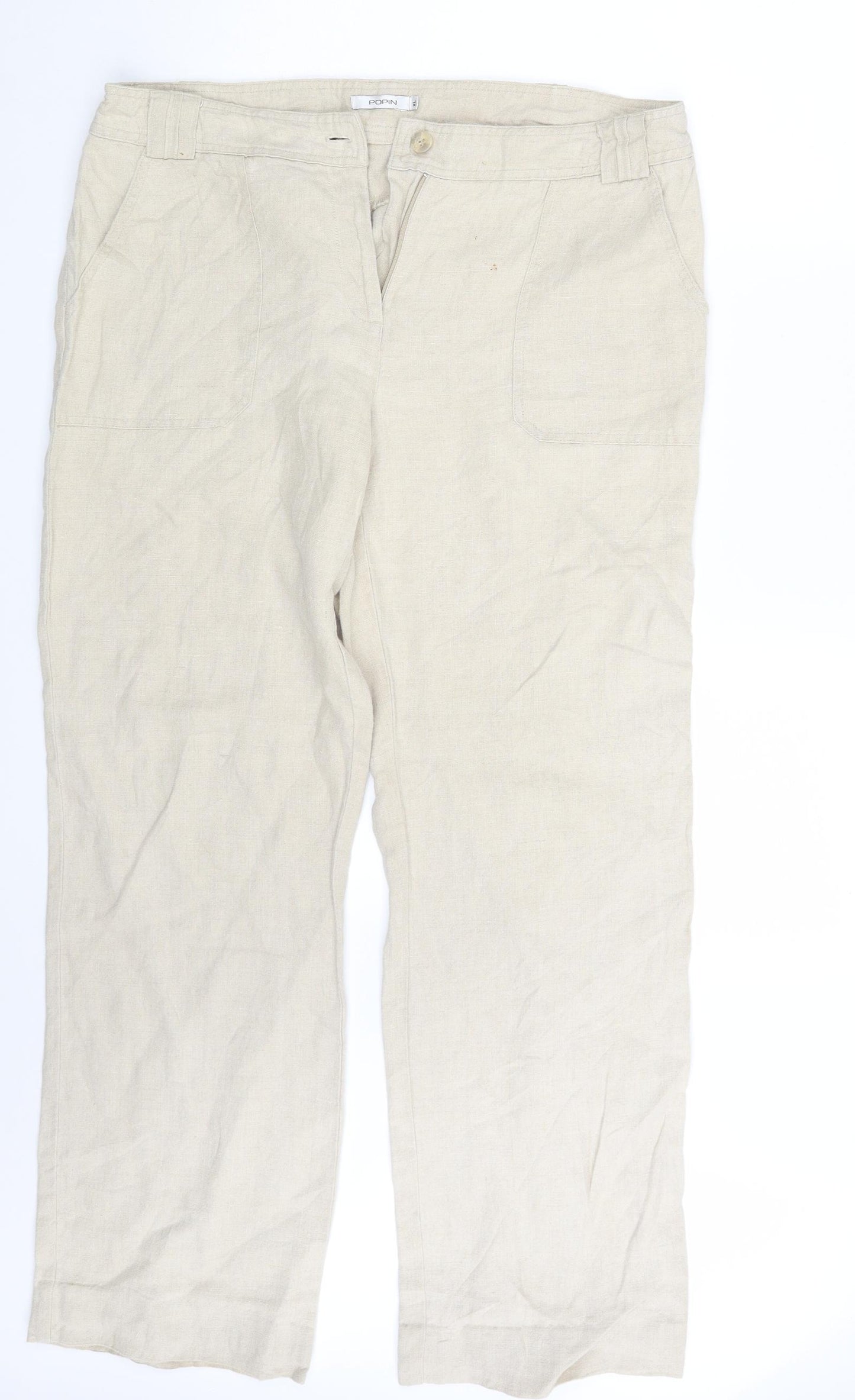 Popin Womens Beige   Trousers  Size XL L32 in