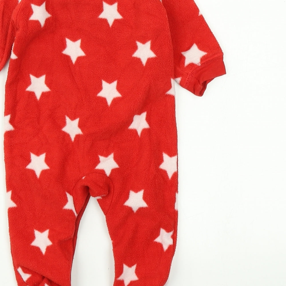 Tesco Baby Red Spotted  Capri Bodysuit Size 0-3 Months  - Star Print