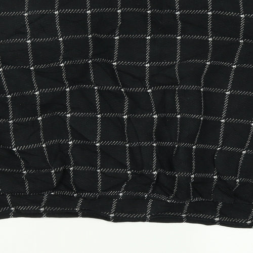 Divided Womens Black Check  Cropped T-Shirt Size S